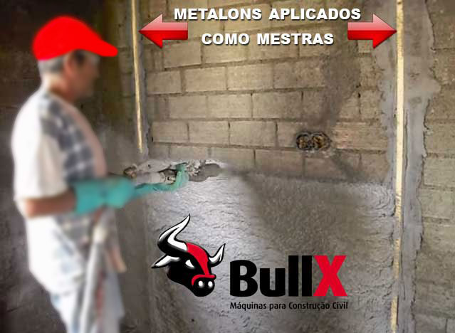 BullX Máquina de reboco - parede mestrada com metalon